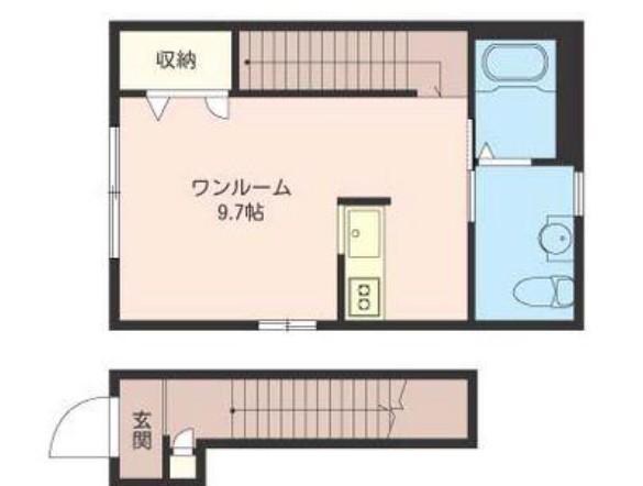 パーク戸山(ワンルーム/2階)の間取り写真
