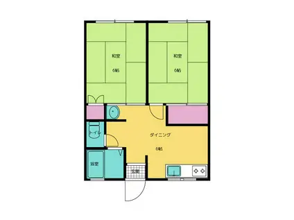 シティハイムみやびB(2DK/2階)の間取り写真