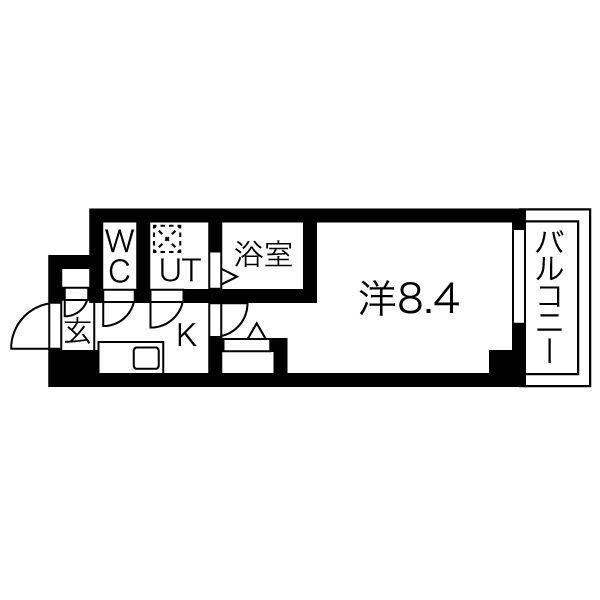エーデルワイス(1K/2階)の間取り写真