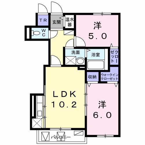 グランドコモンズII(2LDK/2階)の間取り写真