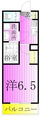 DIPS綾瀬(1K/2階)の間取り写真