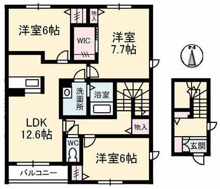 サン・プレジオ優(3LDK/2階)の間取り写真