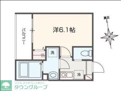 FIORITO六実(1K/3階)の間取り写真