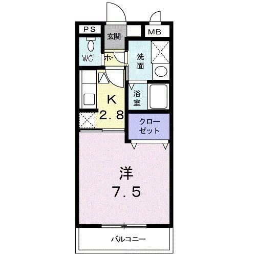 マヤラク大倉山(1K/1階)の間取り写真