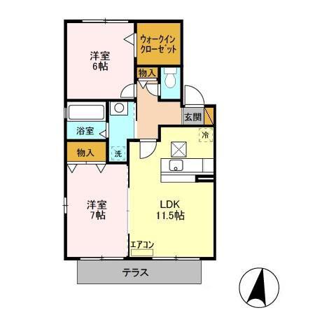さくらコート(2LDK/1階)の間取り写真