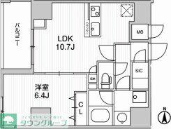WEAVE BASE -UENO ノース(1LDK/2階)の間取り写真