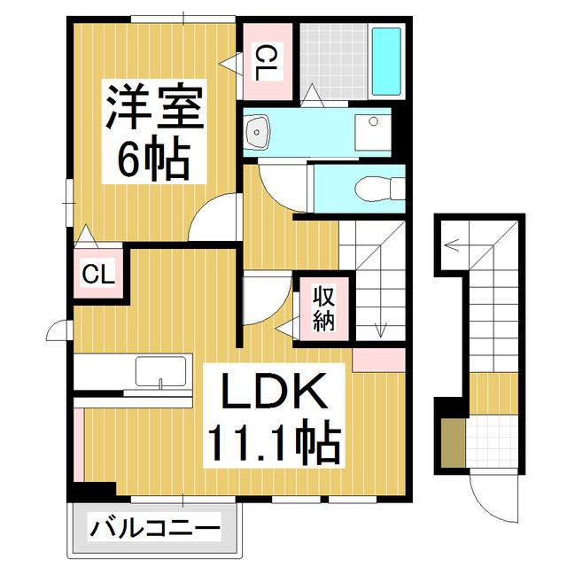 サンフラワーガーデン3(1LDK/2階)の間取り写真