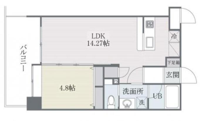 S-FORT筑紫通(1LDK/6階)の間取り写真