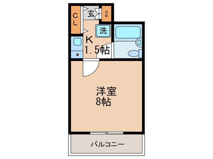 ハイツオークラ靭公園(1K/5階)の間取り写真