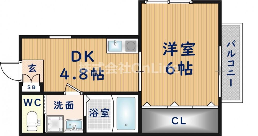 第5テラダハイツ(1DK/1階)の間取り写真