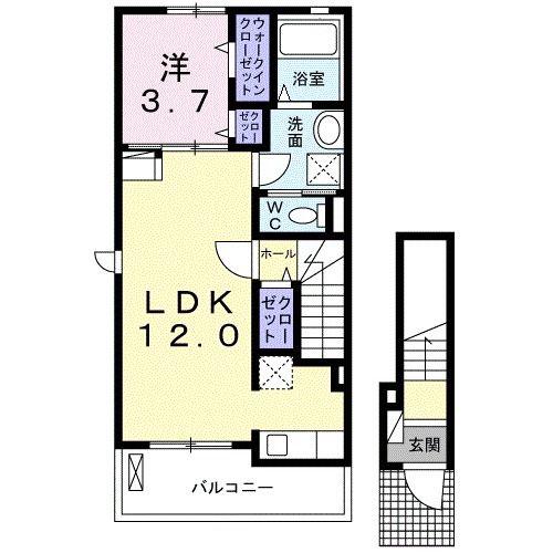 アヴァンティ 小石川(1LDK/2階)の間取り写真