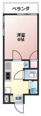 フォレスト南郡元(1K/3階)の間取り写真