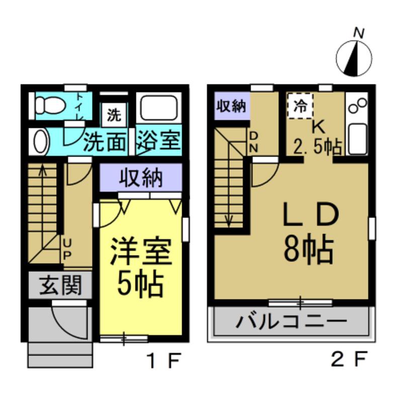 リーブルファイン東水代(1LDK/1階)の間取り写真