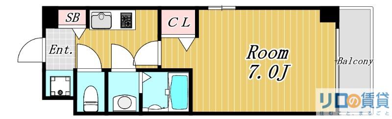 U RESIDENCE新大阪(1K/6階)の間取り写真
