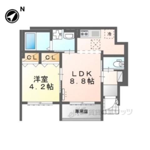 ラトゥール(1LDK/1階)の間取り写真