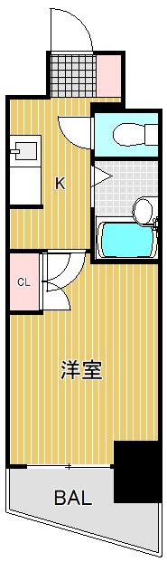 エクシム荏原中延(1K/4階)の間取り写真
