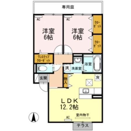 ミアータ(2LDK/1階)の間取り写真