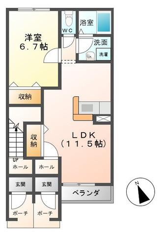 サンクレア(1LDK/1階)の間取り写真
