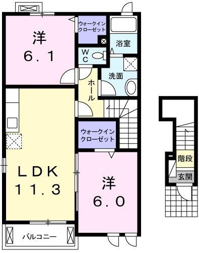 NKS12(2LDK/2階)の間取り写真