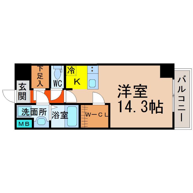 VIARE STORIA(ワンルーム/7階)の間取り写真