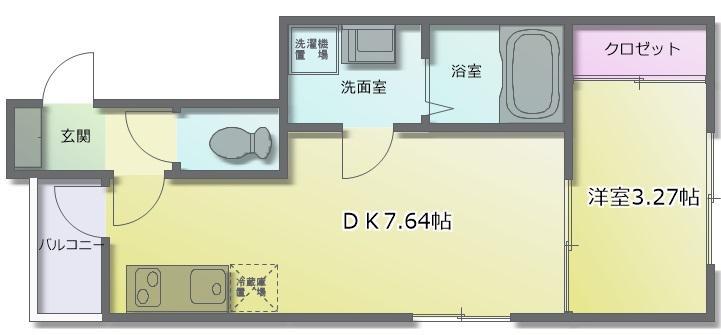 リブレメゾン弥刀I(1DK/1階)の間取り写真