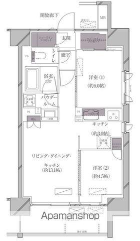 A-STANDARD芝浦(2LDK/8階)の間取り写真