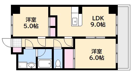 双葉ヒルズ横川駅前(1LDK/4階)の間取り写真