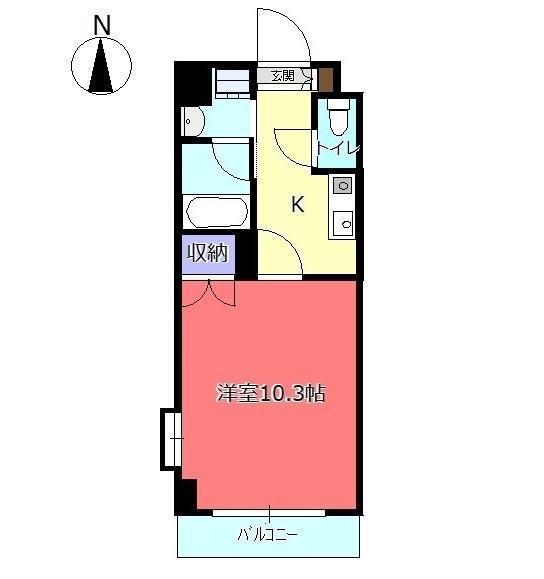 ドエルE-8(1K/3階)の間取り写真