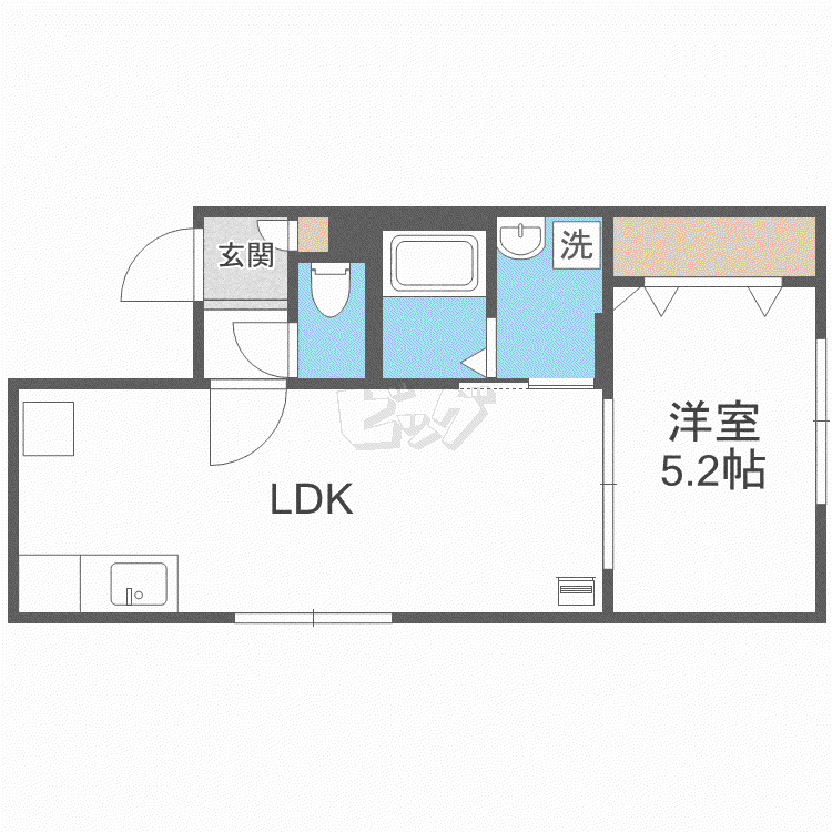 プリモマーレ月寒公園(1LDK/4階)の間取り写真