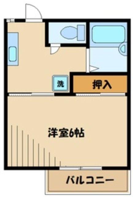 メゾンドール(1K/2階)の間取り写真