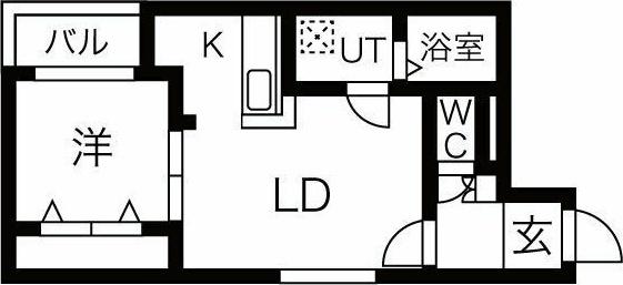 MTガーデン琴似A棟(1LDK/2階)の間取り写真
