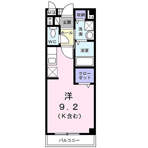 スカイビレッジ21(ワンルーム/2階)の間取り写真