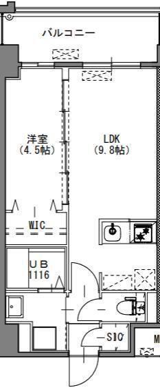 S-RESIDENCE中呉服(1LDK/4階)の間取り写真