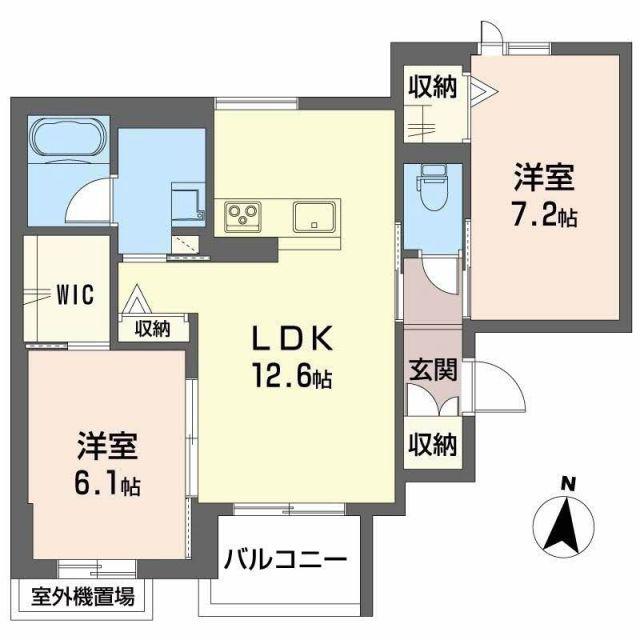 シャーメゾン虎丸(2LDK/2階)の間取り写真