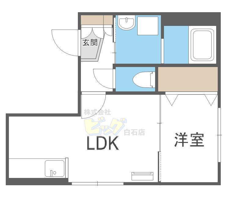 ベルコート本郷(1LDK/3階)の間取り写真
