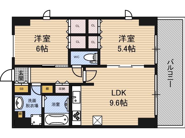 ESPERANZA(2LDK/7階)の間取り写真