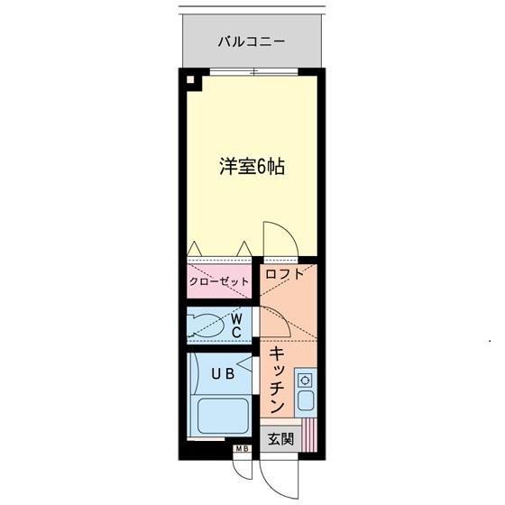 ヒバリーヒルズ(1K/2階)の間取り写真