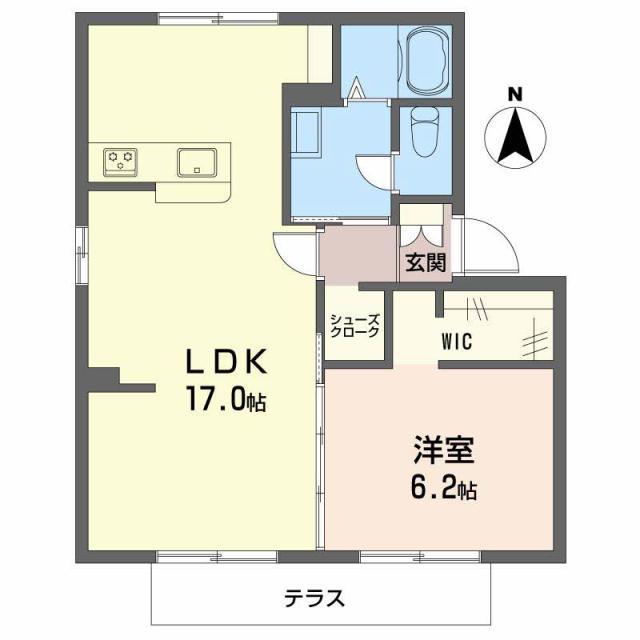 フレグランス立川(1LDK/1階)の間取り写真