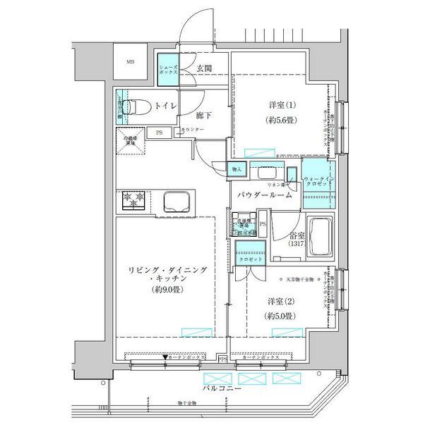 ヴィークブライト蔵前(2LDK/11階)の間取り写真