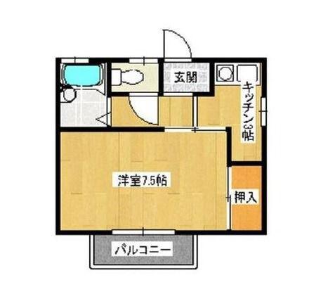 エメローズ幸(1K/1階)の間取り写真