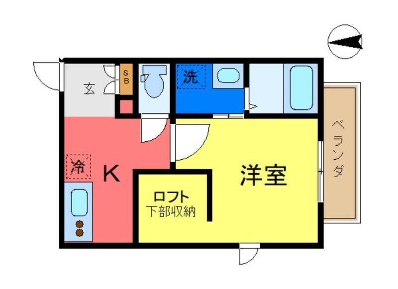 クラウディウス(1K/2階)の間取り写真