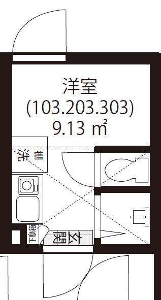 GARUNA OKUBO(ワンルーム/B1階)の間取り写真