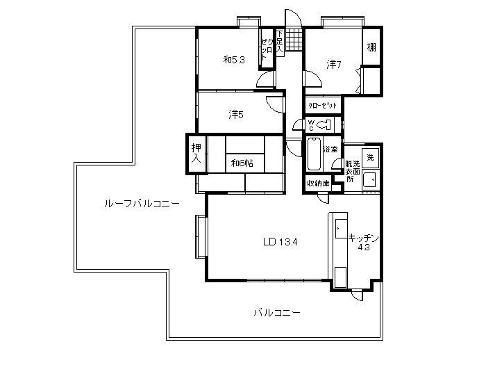Fステージ鴨池801号(4LDK/8階)の間取り写真
