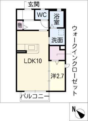 レジデンス太田川(1LDK/2階)の間取り写真