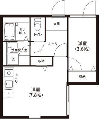 レピュア亀戸レジデンス(1DK/4階)の間取り写真