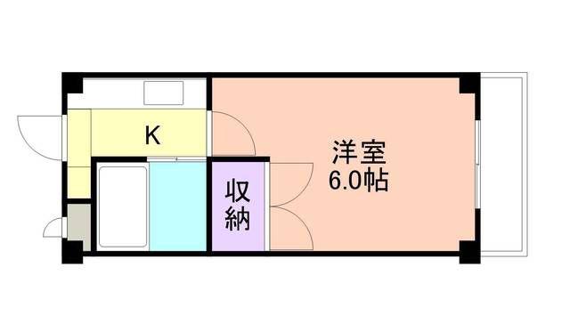 コスモハイツ(1K/2階)の間取り写真