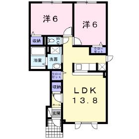 JR室蘭本線 苫小牧駅 徒歩28分 2階建 築17年(2LDK/1階)の間取り写真
