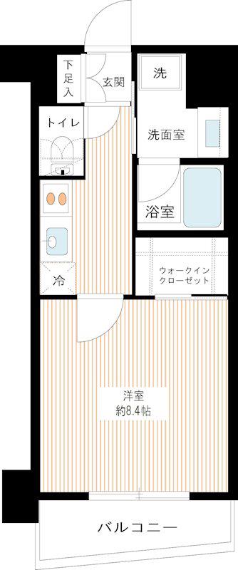 クリオ等々力(1K/4階)の間取り写真