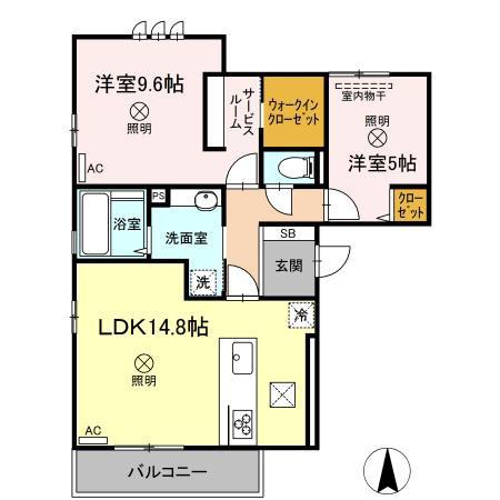 ESPERANZA(2LDK/1階)の間取り写真