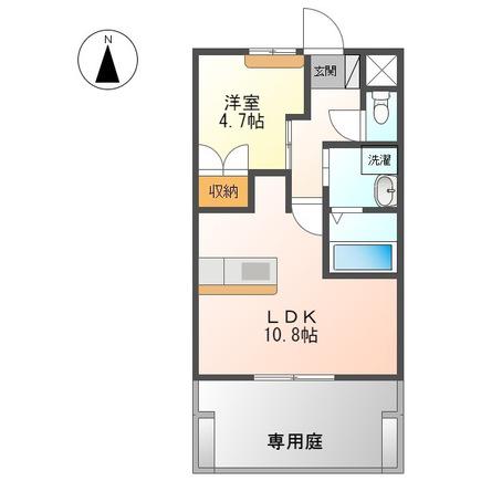 ヴァンベール(1LDK/1階)の間取り写真